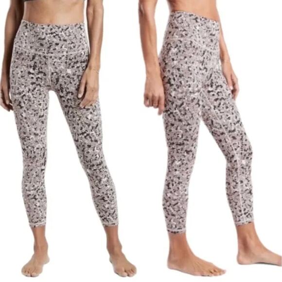 Athleta Elation Textured 7/8 Tight in Chocolate Ocelot Size Medium‎ - Picture 1 of 10